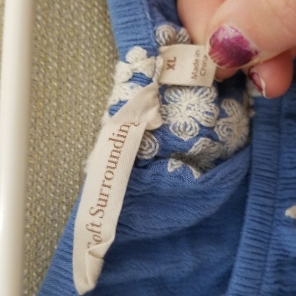 Soft Surroundings Avignon Embroidered Top Size XL - Picture 7 of 14